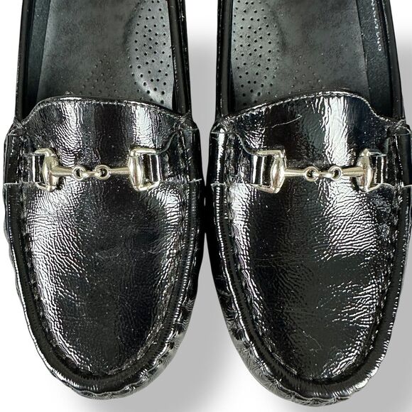 SAS Metro Leather Loafers Tripad Comfort Foot Bed Black Patent WMNS SZ 6.5 M EUC - Picture 4 of 10